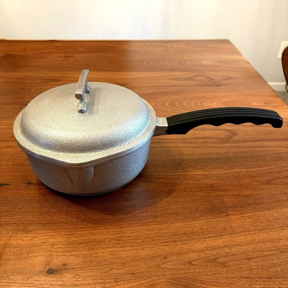 Vintage Queensware Hammered Cast Aluminum  Pot Pan with Cover